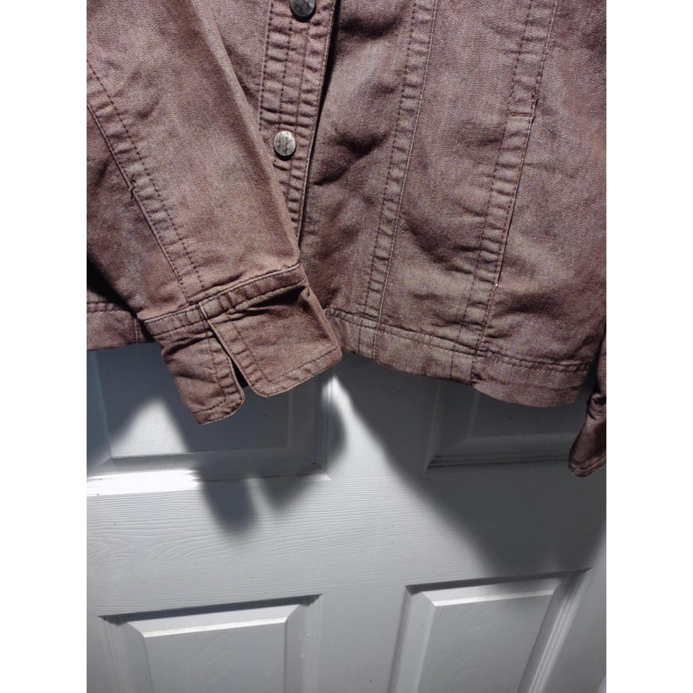 LAL Live A Little BROWN Button Up Denim Jacket H29‎ - Picture 6 of 7